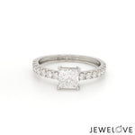 Load image into Gallery viewer, 70-Pointer Princess Cut Solitaire Diamond Shank Platinum Ring JL PT 1313-B   Jewelove.US
