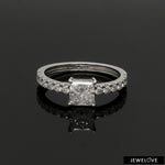 Load image into Gallery viewer, 50-Pointer Princess Cut Solitaire Diamond Shank Platinum Ring JL PT 1313-A   Jewelove.US
