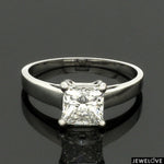 Load image into Gallery viewer, 1.00 cts Princess Cut Solitaire Platinum Ring JL PT RS PR 130
