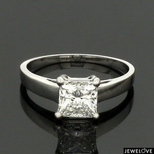 1.00 cts Princess Cut Solitaire Platinum Ring JL PT RS PR 130