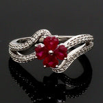 Load image into Gallery viewer, Designer Platinum Heart Ruby Diamond Ring for Women JL PT R8190
