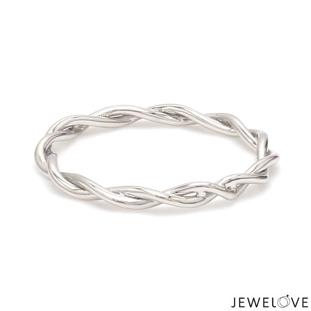 Plain Platinum Rope Ring for Women JL PT 1386