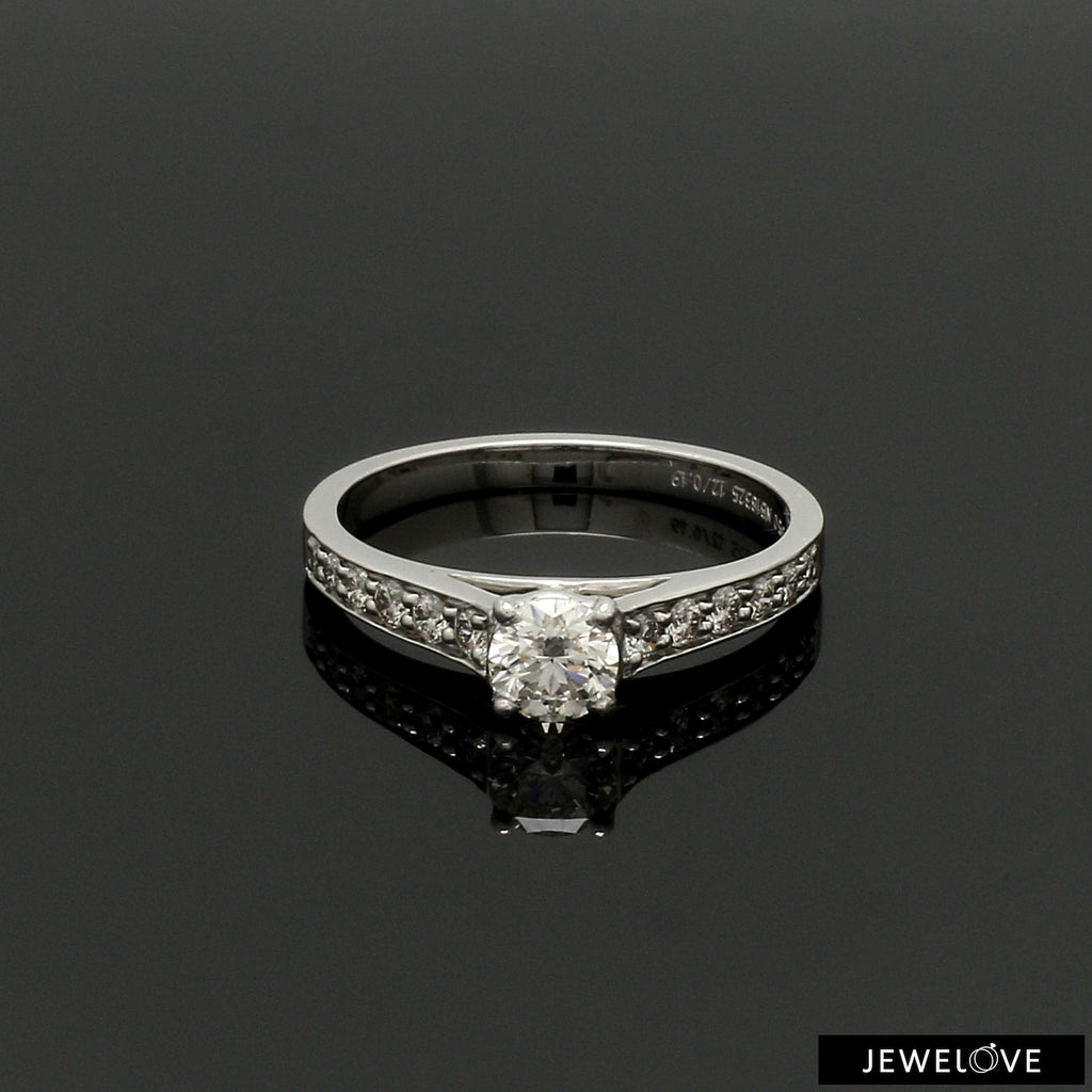 70-Pointer Solitaire Diamond Shank Platinum Ring JL PT 1324-B   Jewelove.US