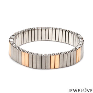 Platinum & 18K Rose Gold Flexible Bracelet for Men JL PTB 1232