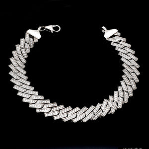 Platinum Cuban Diamond Bracelet for Men JL PTB 1238