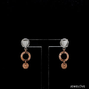 Designer Plain Platinum & Rose Gold Earrings JL PT E 213