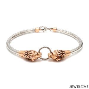 Platinum & Rose Gold Jaguar Bracelet for Men JL PTB 1234