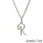 Load image into Gallery viewer, Platinum R Alphabet Diamond Pendant JL PT P 339
