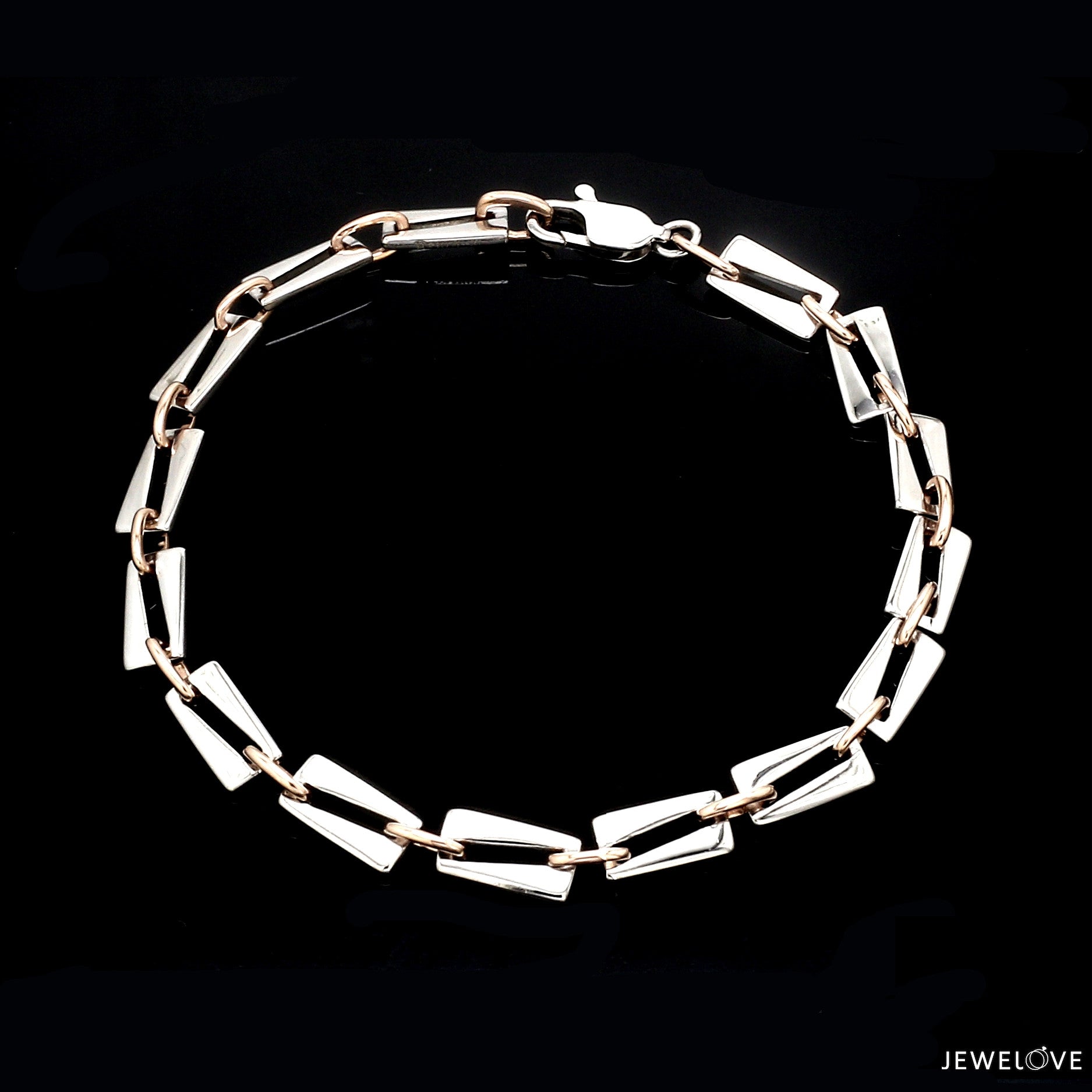 5.25mm Platinum & Rose Gold Bracelet for Men JL PTB 1280