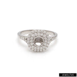 Load image into Gallery viewer, Platinum Double Halo Diamond Split Shank Mounting Ring JL PT 1268-M   Jewelove.US
