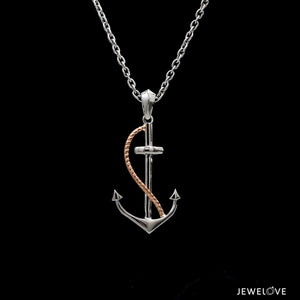 Platinum Anchor Pendant with Rose Gold for Sailors JL PT P 320   Jewelove.US