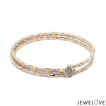 Load image into Gallery viewer, Japanese 3-row Platinum &amp; Rose Gold Bracelet for Women with Diamond Cut Balls JL PTB 1264
