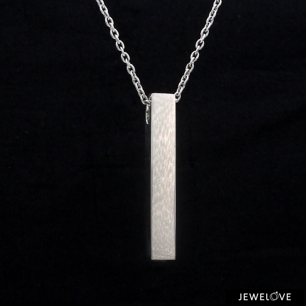 Plain Platinum Cuboid Pendant JL PT P 316   Jewelove.US