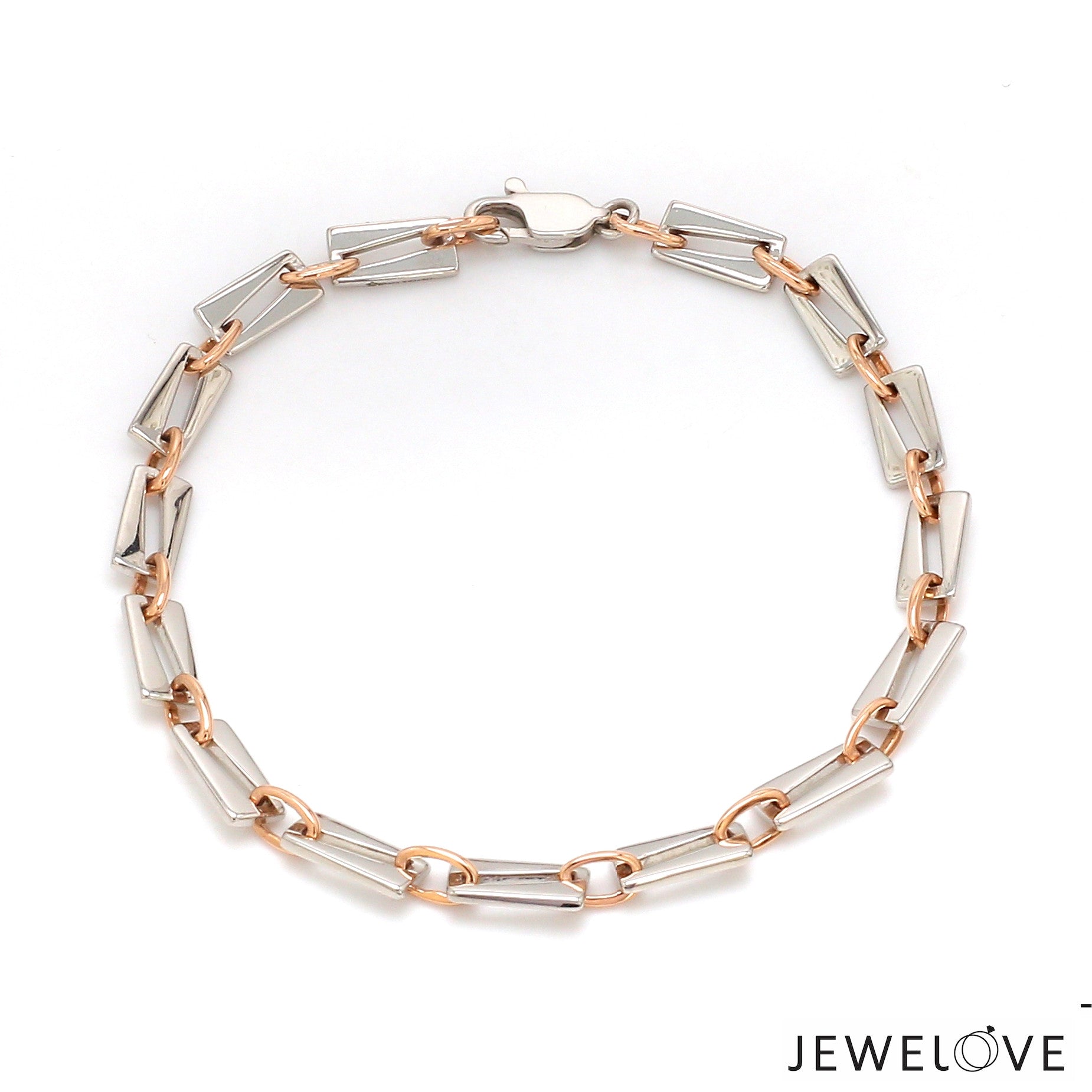 5.25mm Platinum & Rose Gold Bracelet for Men JL PTB 1280