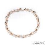 Load image into Gallery viewer, 5.25mm Platinum &amp; Rose Gold Bracelet for Men JL PTB 1280
