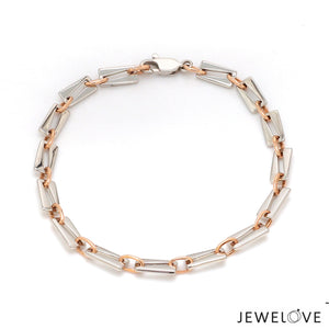 5.25mm Platinum & Rose Gold Bracelet for Men JL PTB 1280