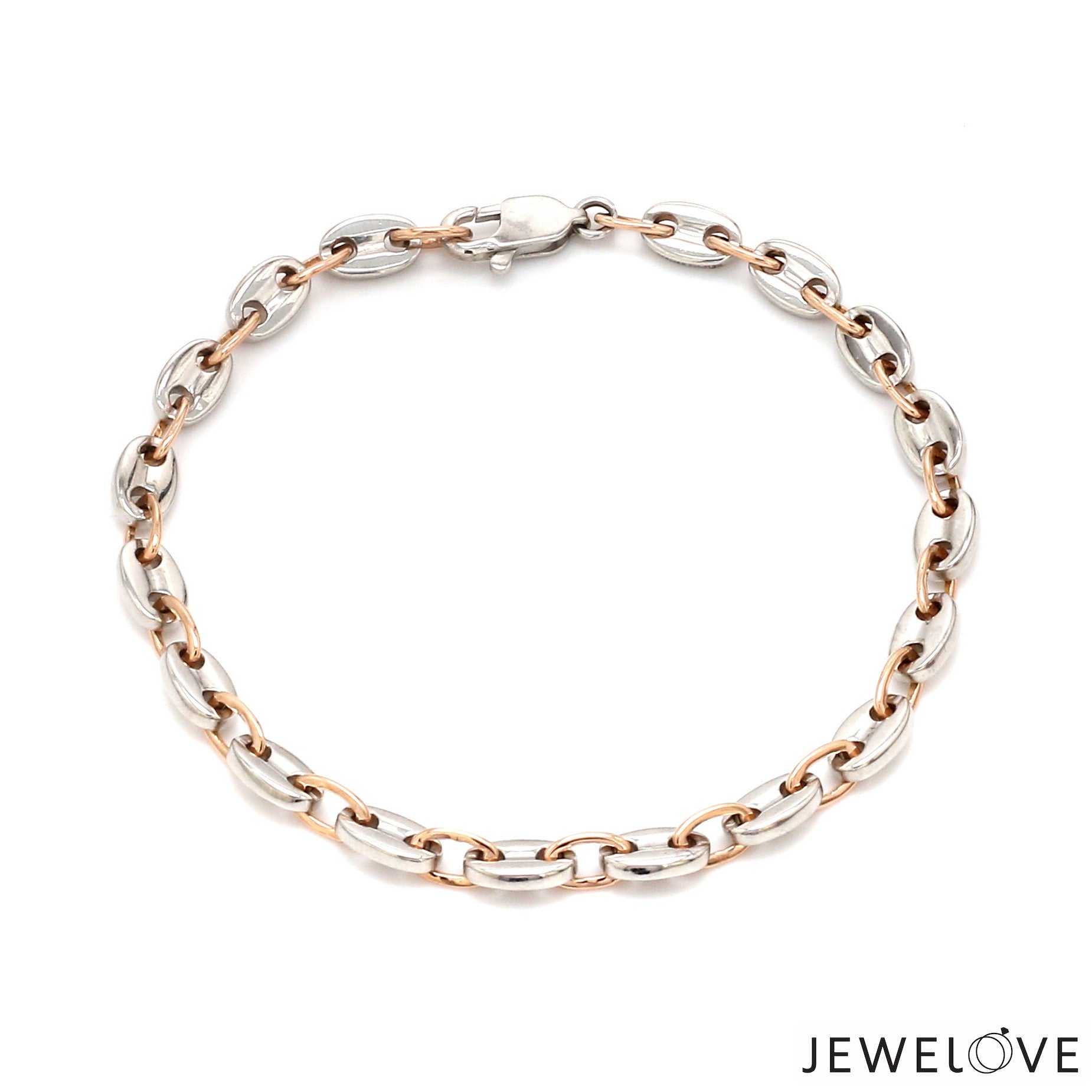 5.25mm Platinum & Rose Gold Bracelet for Men JL PTB 1278