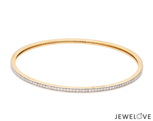 18K Gold with Diamonds Single Line Eternity Bangle JL AU B 101