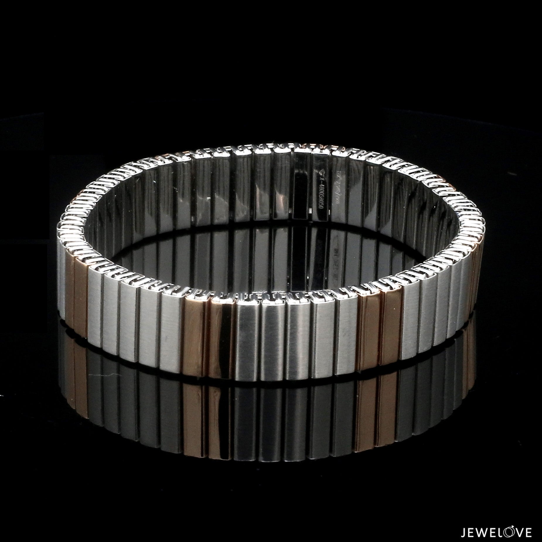 Platinum & 18K Rose Gold Flexible Bracelet for Men JL PTB 1232