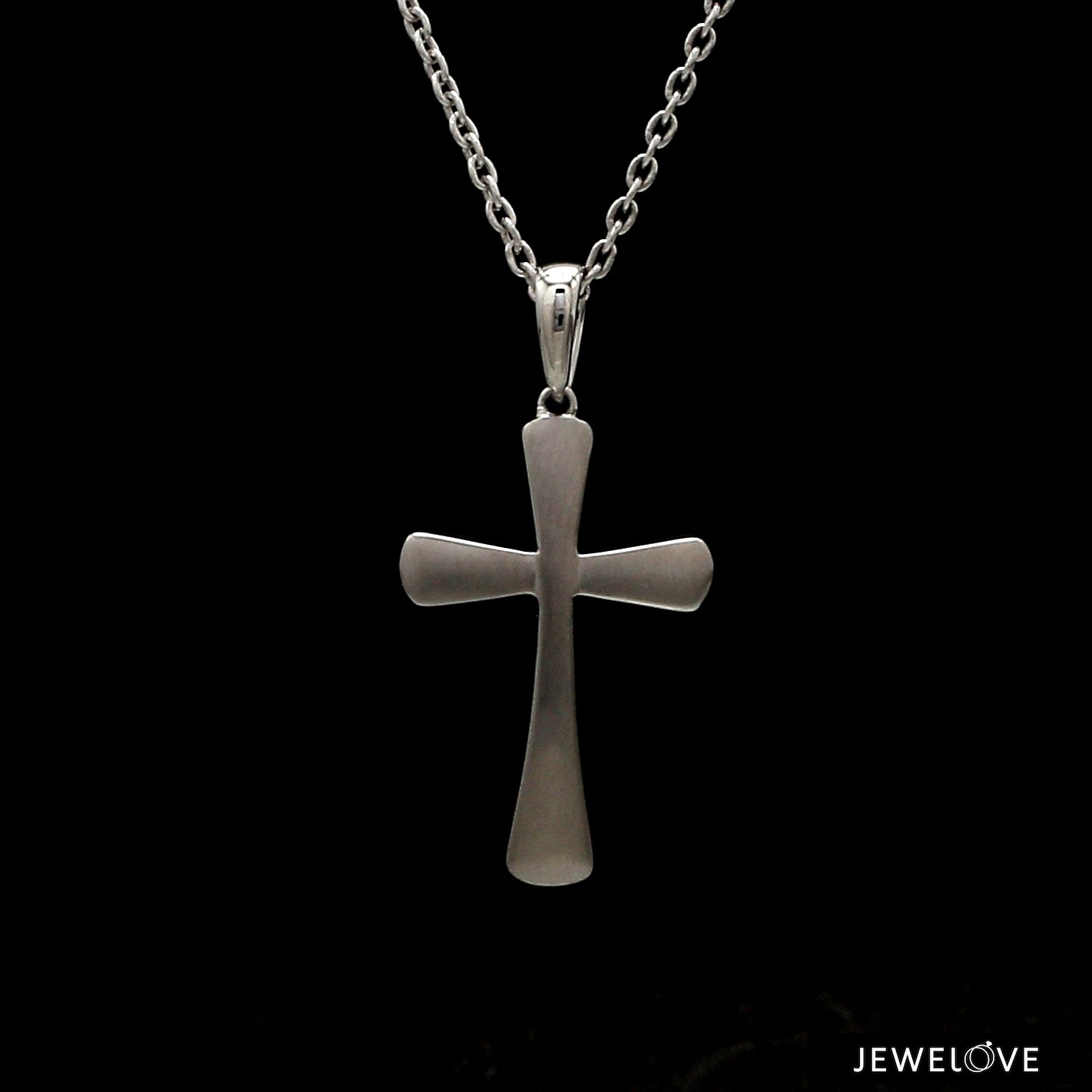 Plain Platinum Cross Pendant with Matte Finish JL PT P 243-A   Jewelove