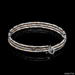 Load image into Gallery viewer, Japanese 3-row Platinum &amp; Rose Gold Bracelet for Women with Diamond Cut Balls JL PTB 1264
