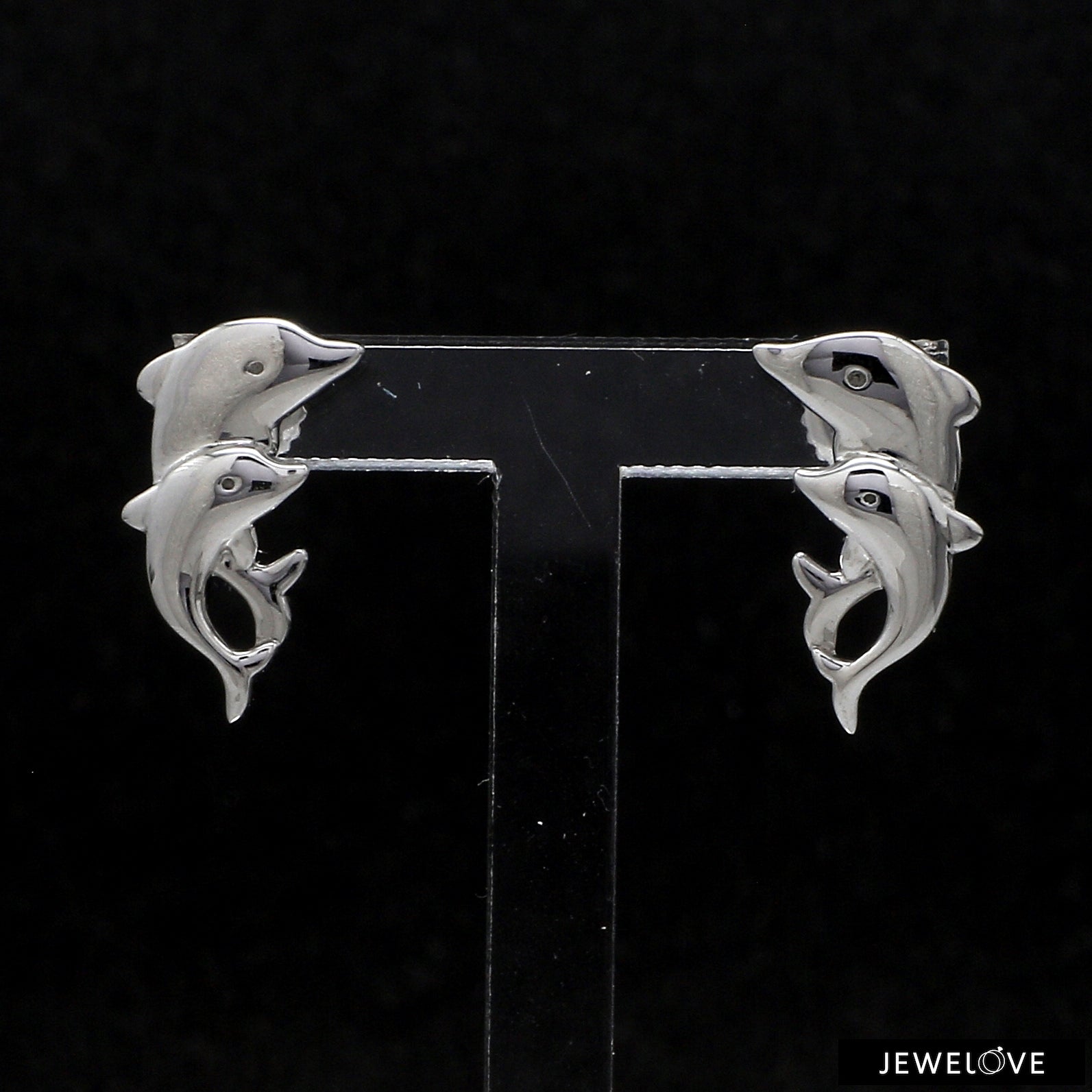 Platinum Dolphin Earrings JL PT E 305   Jewelove.US