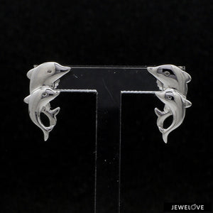 Platinum Dolphin Earrings JL PT E 305   Jewelove.US