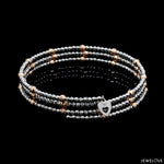 Load image into Gallery viewer, Japanese 3-row Platinum &amp; Rose Gold Bracelet for Women with Diamond Cut Balls JL PTB 1261
