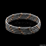 Load image into Gallery viewer, Japanese 5-row Platinum &amp; Rose Gold Bracelet for Women with Diamond Cut Balls JL PTB 1272
