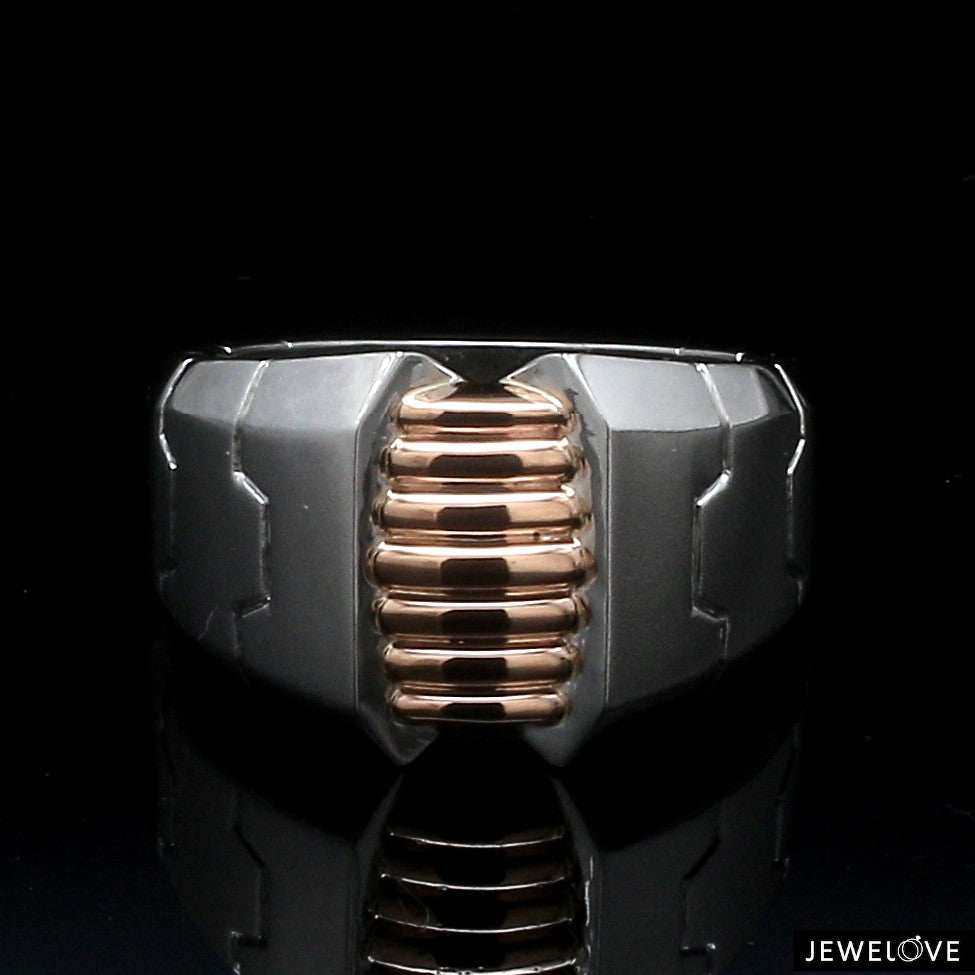 Men of Platinum | Heavy Platinum Rose Gold Ring for Leaders JL PT 685R