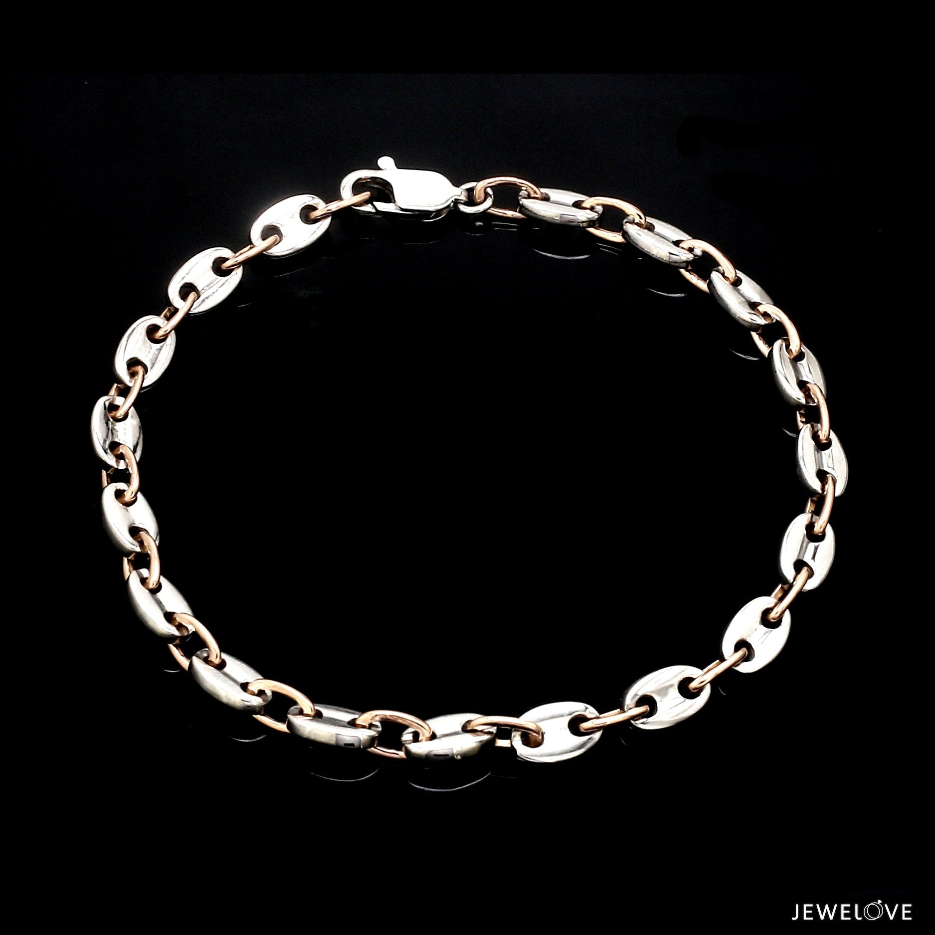 5.25mm Platinum & Rose Gold Bracelet for Men JL PTB 1278