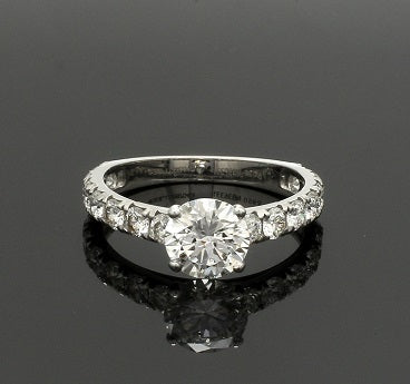 50-Pointer Solitaire Diamond Shank Platinum Ring JL PT 1350   Jewelove.US