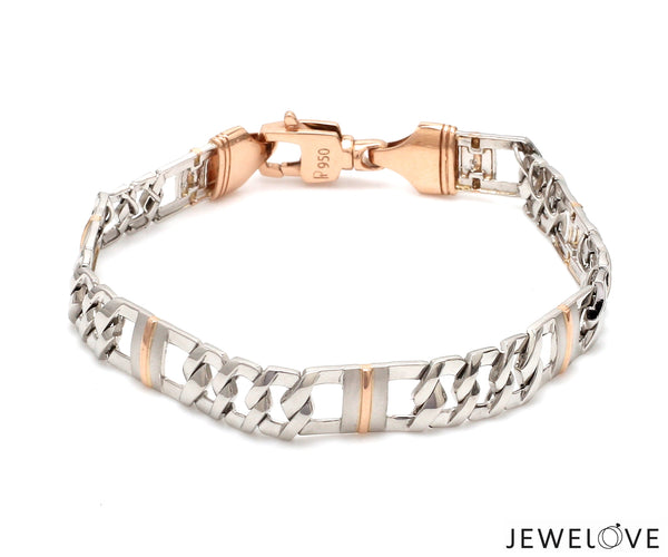 Platinum & Rose Gold Bracelet for Men JL PTB 1076