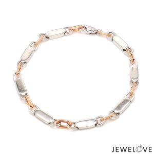 4.75mm Platinum & Rose Gold Bracelet for Men JL PTB 1279