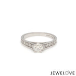 Load image into Gallery viewer, 50-Pointer Solitaire Diamond Shank Platinum Ring JL PT 1324-A   Jewelove.US
