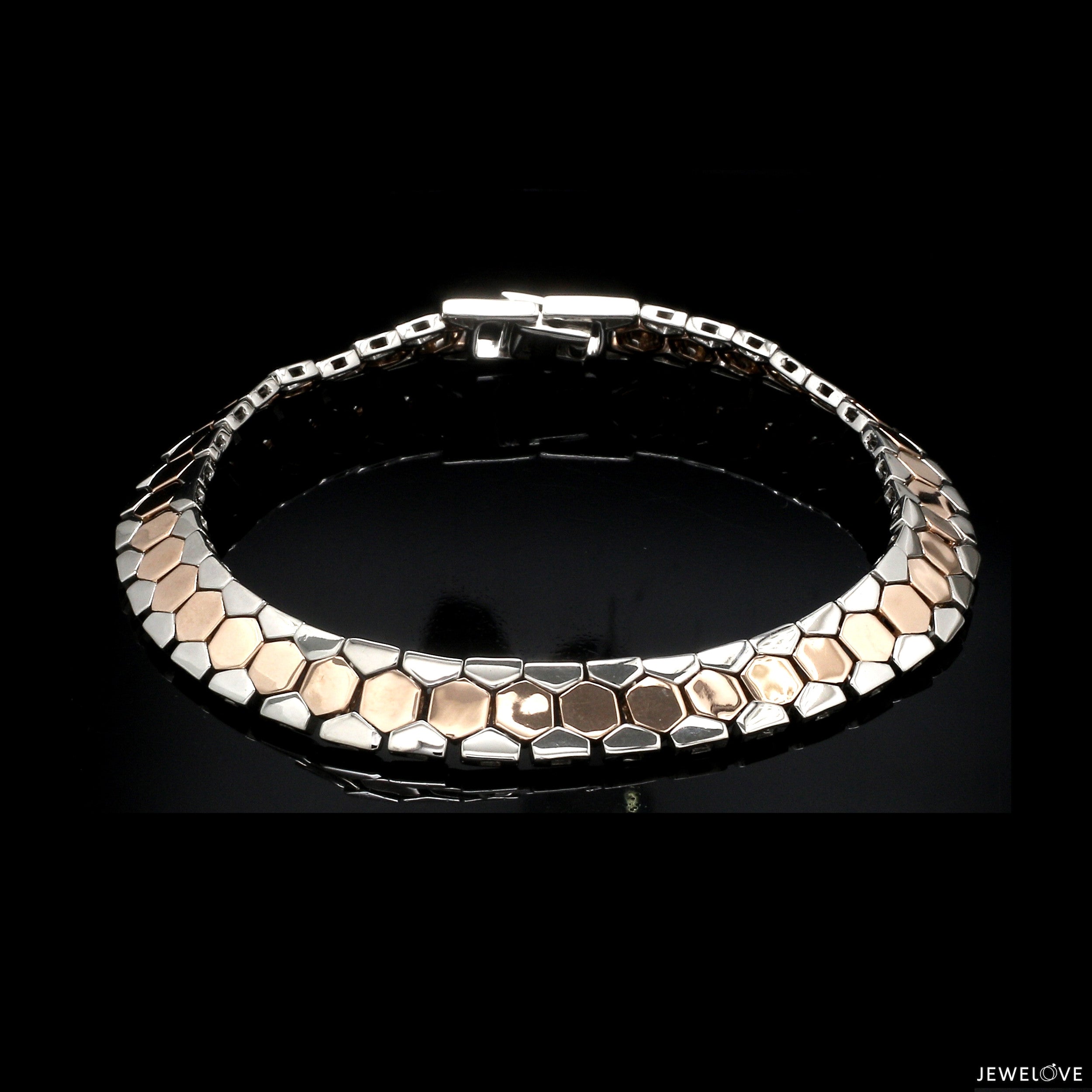 Men of Platinum | 8.5mm Platinum & Rose Gold Bracelet for Men JL PTB 1282