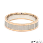 Load image into Gallery viewer, Unique Shape Platinum Love Bands with Rose Gold Border JL PT 648-RG Plain
