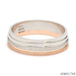 Load image into Gallery viewer, Platinum Rose Gold Plain Men&#39;s &amp; Diamonds Women&#39;s Couple Rings JL PT 1256
