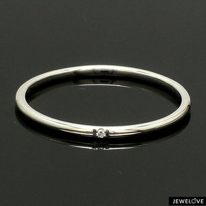 Single Diamond Platinum Ring for Women JL PT 0642