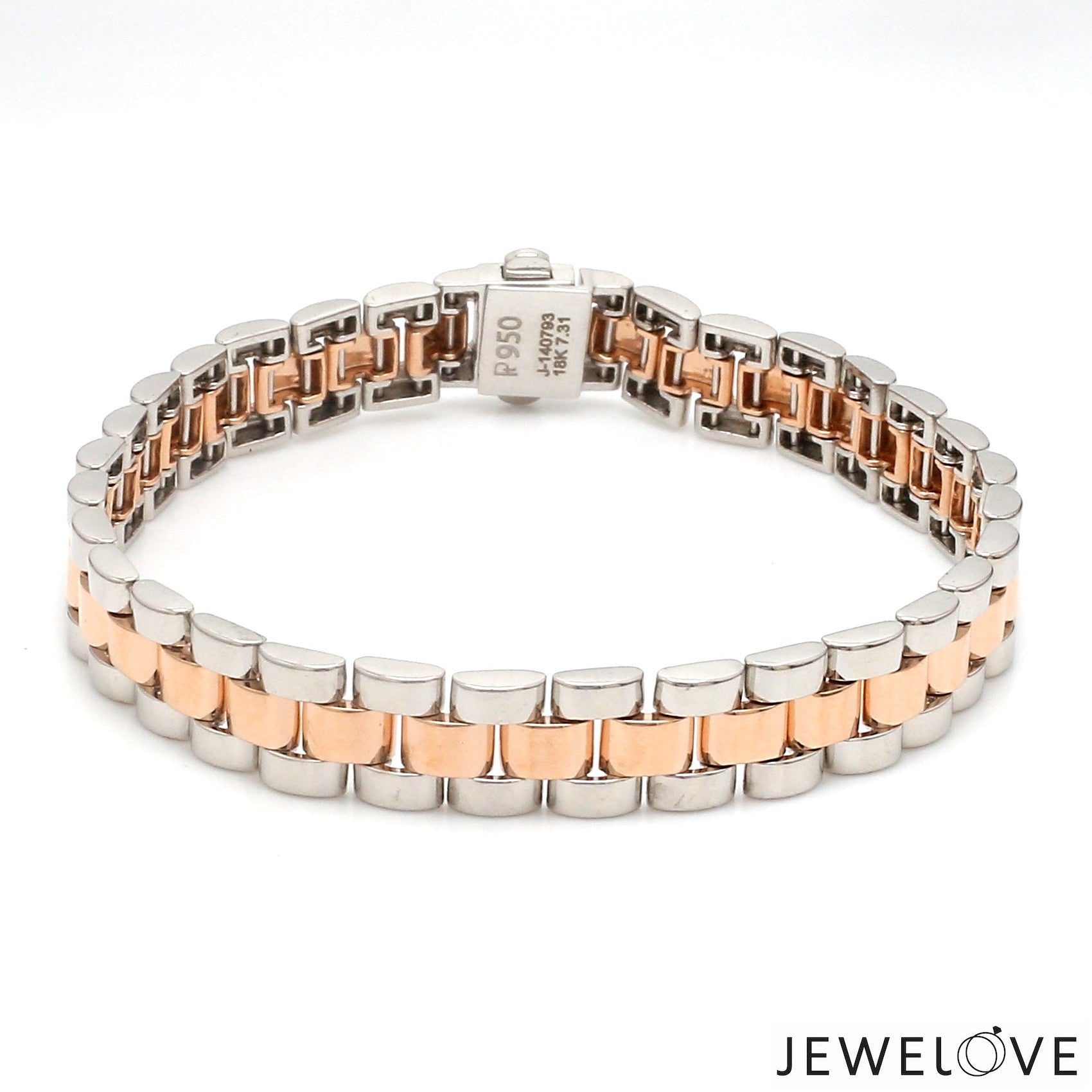 Platinum & Rose Gold Bracelet for Men JL PTB 1047