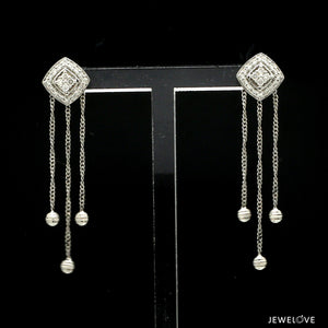 Elegant Platinum Evara Diamond Necklace & Earrings with Diamonds for Women JL PTN 717