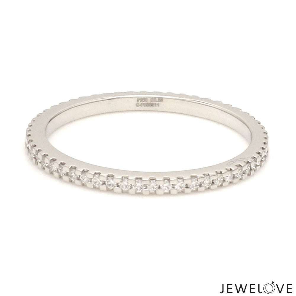 Thin Half Eternity Diamond Ring in Platinum JL PT 284-A