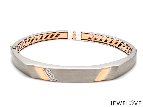 JL PTB Men's Platinum Rose Gold Bracelet