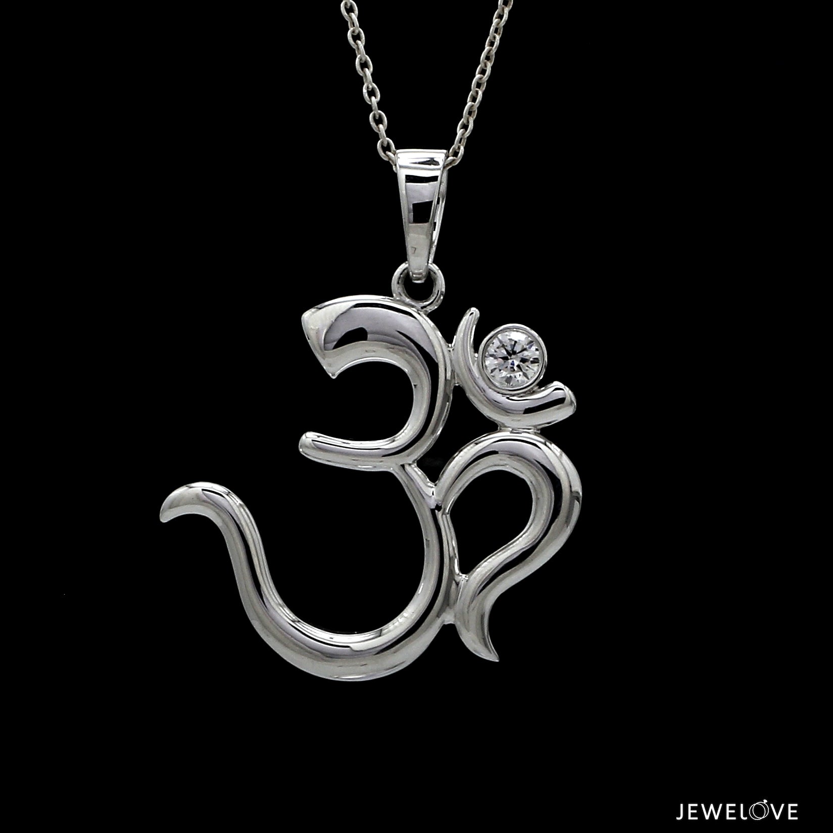 Platinum Single Diamond Om Pendant JL PT OM-7   Jewelove.US