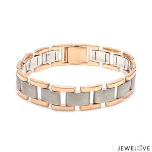 Men of Platinum | 13mm Platinum & Rose Gold Heavy Bracelet for Men JL PTB 1283