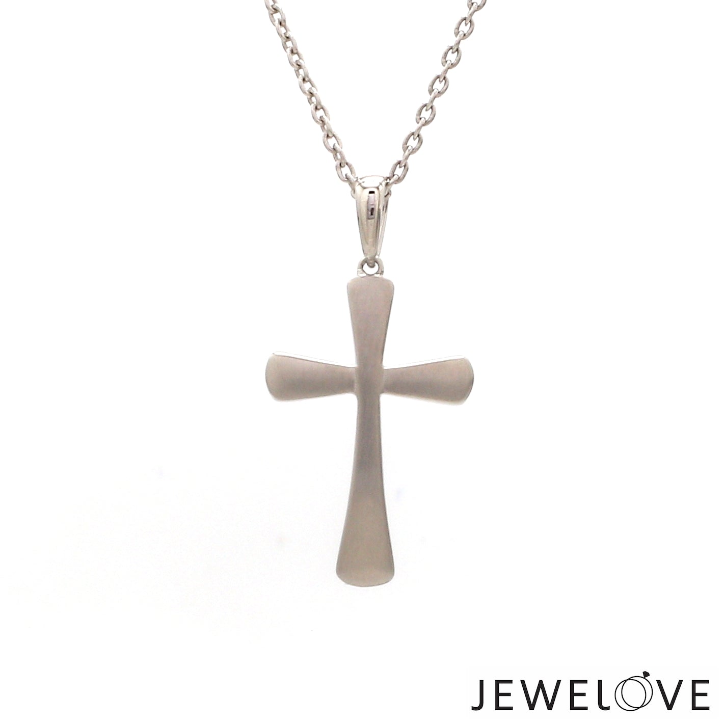 Plain Platinum Cross Pendant with Matte Finish JL PT P 243-A   Jewelove