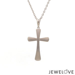 Plain Platinum Cross Pendant with Matte Finish JL PT P 243-A   Jewelove