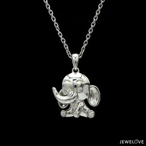 Baby Elephant Platinum Diamonds Pendant for Women JL PT P 1297