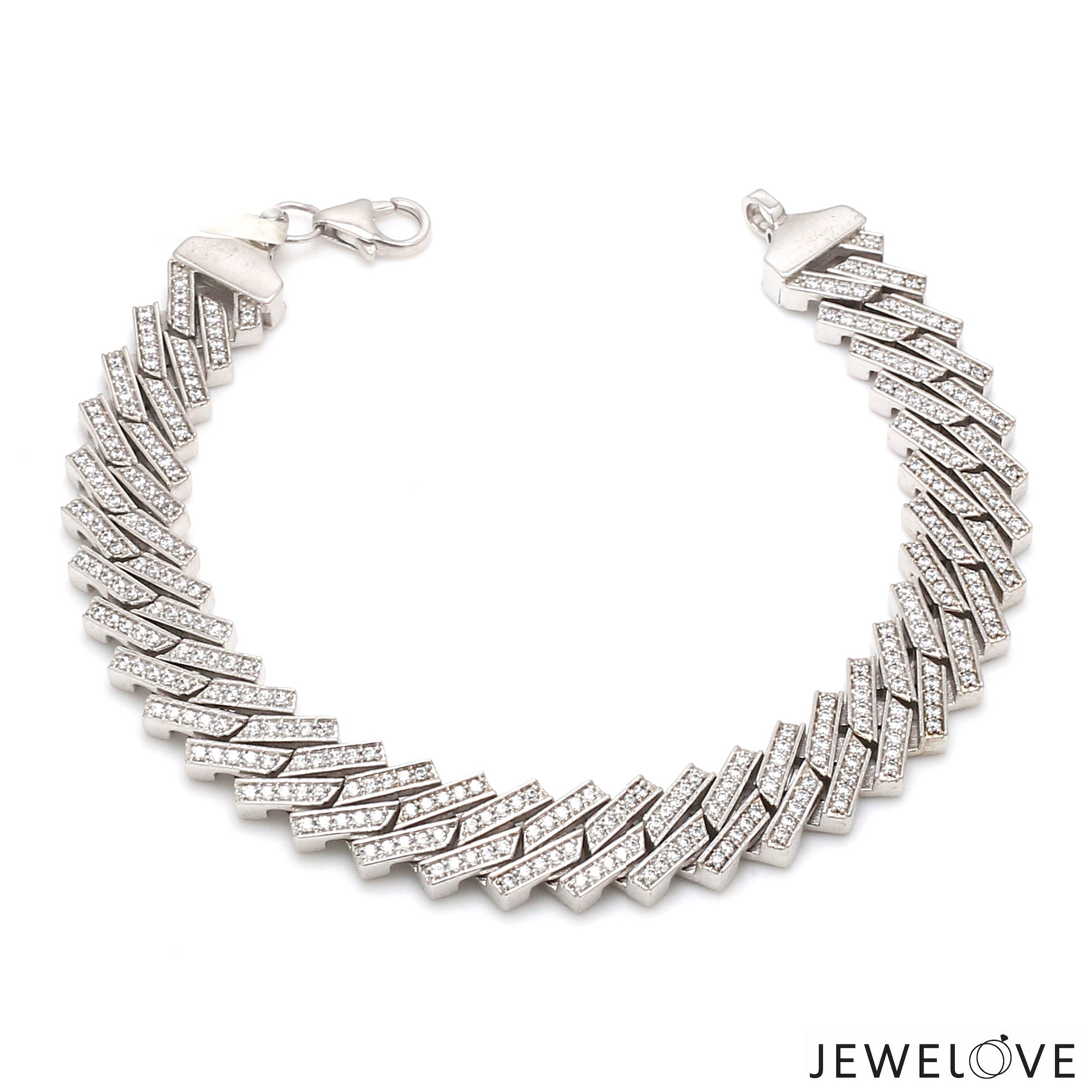 Platinum Cuban Diamond Bracelet for Men JL PTB 1238