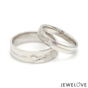 Platinum Diamond Couple Bands JL PT CB 134   Jewelove